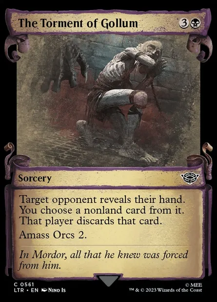 The Torment of Gollum, Magic card LTR 561 — The Lord of the Rings: Tales of Middle-earth set