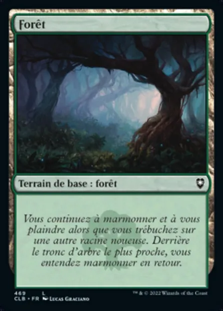 Forêt, carte Magic CLB 469 — extension Commander Légendes : la bataille de la Porte de Baldur