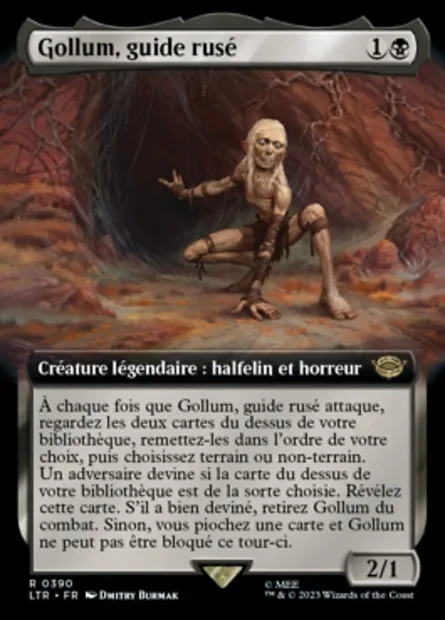 Gollum, guide rusé, carte Magic LTR 390 — extension Le Seigneur des Anneaux : chroniques de la Terre du Milieu