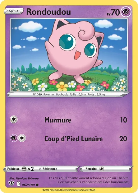 Rondoudou, carte Pokémon DAA 67 — extension Ténèbres Embrasées