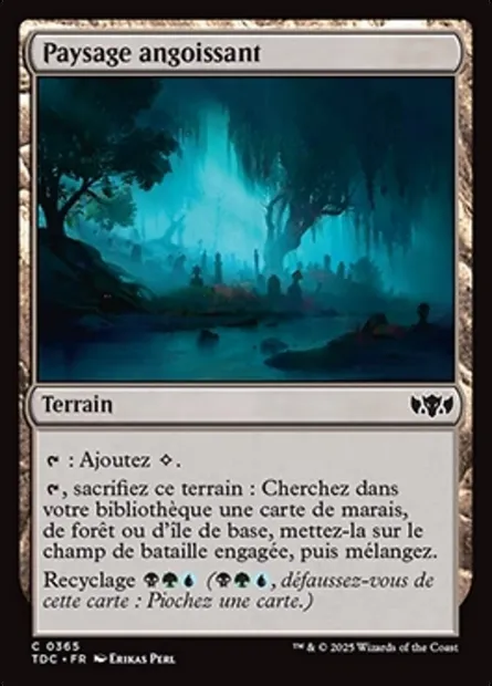 Paysage angoissant, carte Magic TDC 365 — extension Tarkir: Dragonstorm Commander