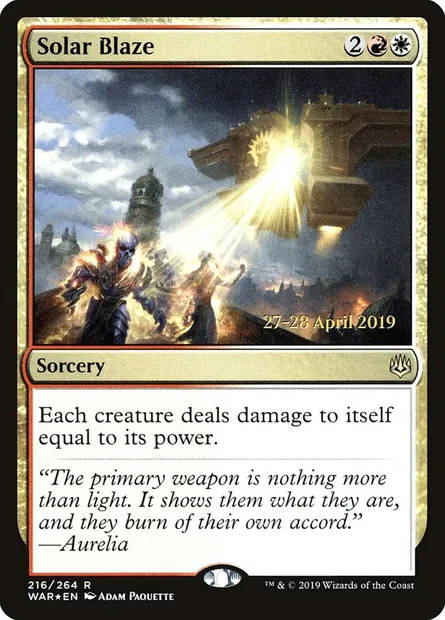 Solar Blaze, Magic card PWAR 216s — War of the Spark Promos set