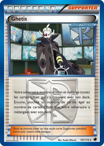 Ghetis, carte Pokémon PLF 101 — extension Glaciation Plasma