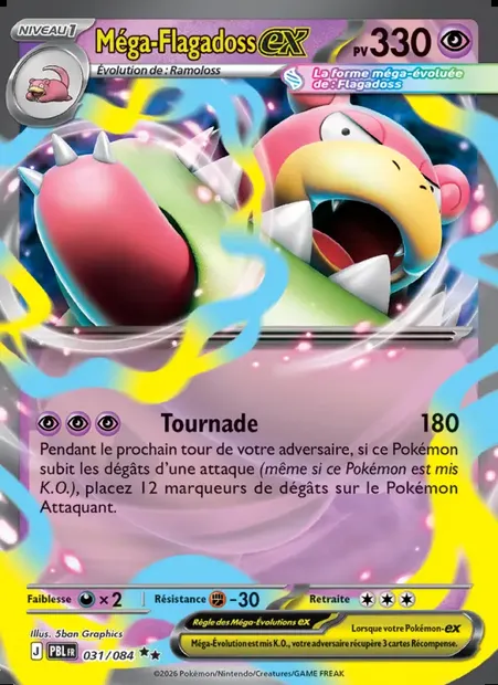 Méga-Flagadoss-ex, carte Pokémon PBL 031 — extension Nuit Noire
