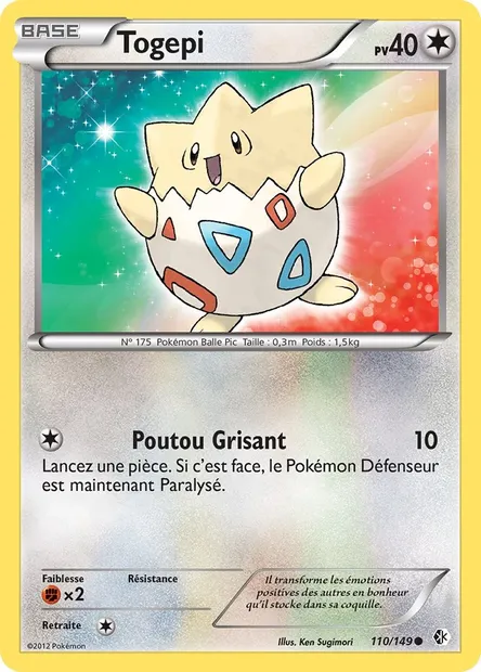 Togepi, carte Pokémon BCR 110 — extension Frontières Franchies