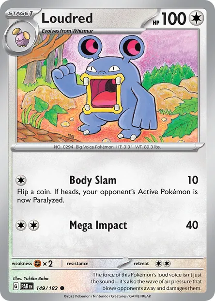 Loudred, Pokémon card PAR 149 — Paradox Rift set