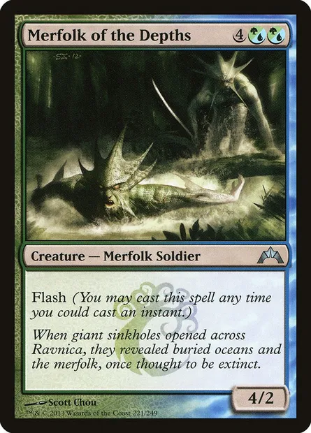 Merfolk of the Depths, Magic card GTC 221 — Gatecrash set