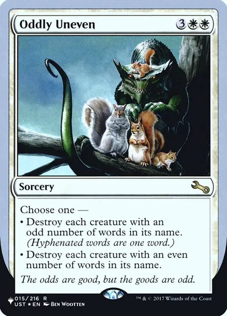 Oddly Uneven, carte Magic ULST 6 — extension The List (Unfinity Foil Edition)