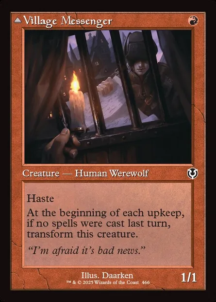 Village Messenger // Moonrise Intruder, Magic card INR 466 — Innistrad Remastered set