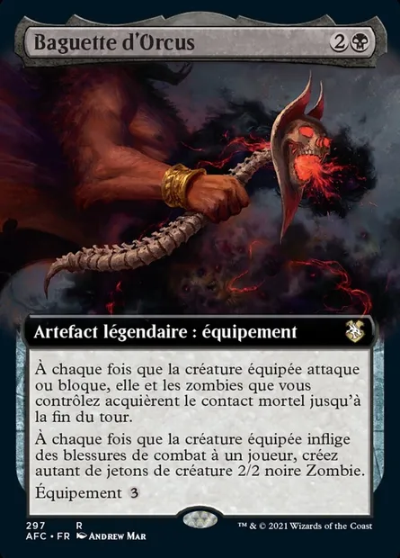 Baguette d'Orcus, carte Magic AFC 297 — extension Forgotten Realms Commander