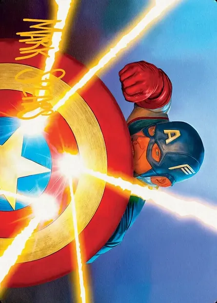 Captain's Defense // Captain's Defense, carte Magic AMSH 41 — extension Marvel Super Heroes Art Series