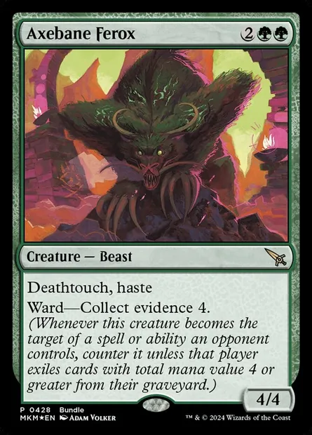 Axebane Ferox, Magic card MKM 428 — Murders at Karlov Manor set