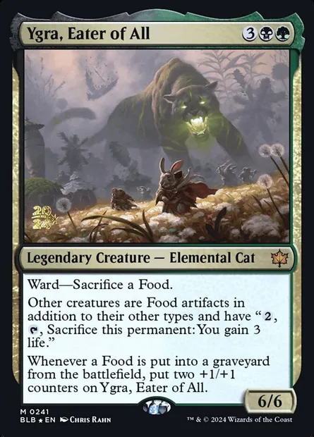 Ygra, Eater of All, Magic card PBLB 241s — Bloomburrow Promos set