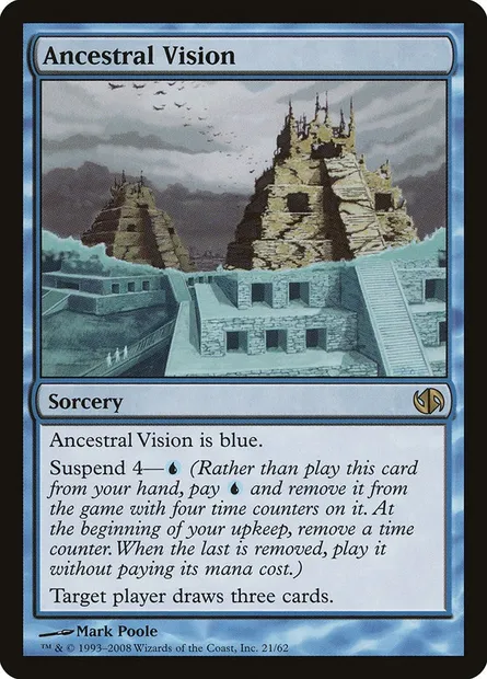 Ancestral Vision, Magic card DD2 21 — Duel Decks: Jace vs. Chandra set