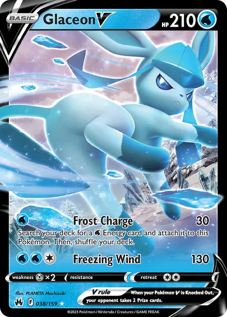 Glaceon V, Pokémon card CRZ 038 — Crown Zenith set
