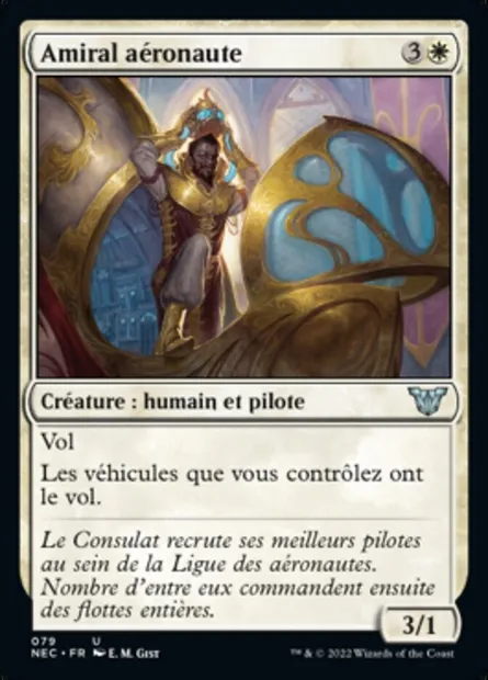 Amiral aéronaute, carte Magic NEC 79 — extension Neon Dynasty Commander