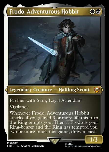 Frodo, Adventurous Hobbit, Magic card LTC 82 — Tales of Middle-earth Commander set
