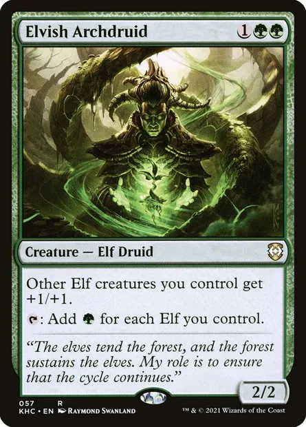 Elvish Archdruid, Magic card KHC 57 — Kaldheim Commander set