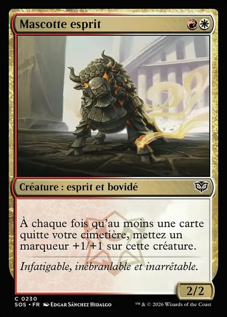 Mascotte esprit, carte Magic SOS 230 — extension Secrets of Strixhaven