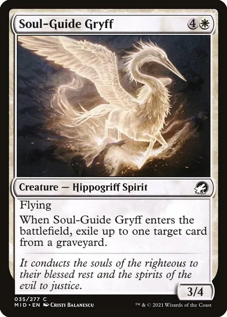 Soul-Guide Gryff, Magic card MID 35 — Innistrad: Midnight Hunt set