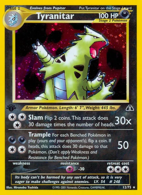 Tyranitar, Pokémon card ND 12 — Neo Discovery set