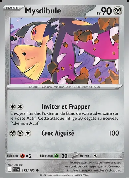 Mysdibule, carte Pokémon TEF 112 — extension Forces Temporelles