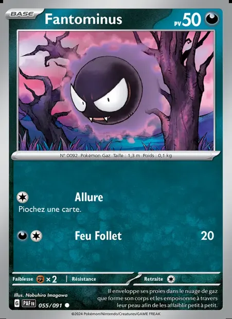 Fantominus, carte Pokémon PAF 055 — extension Destinées de Paldea