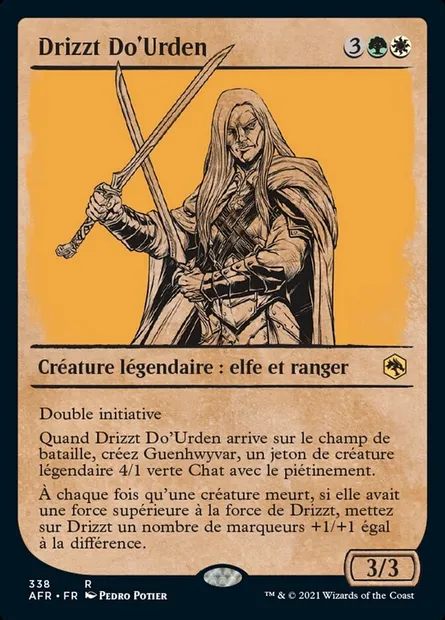 Drizzt Do'Urden, carte Magic AFR 338 — extension Forgotten Realms: Aventures dans les Royaumes Oubliés