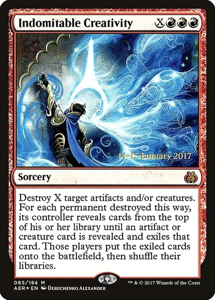 Créativité indomptable, carte Magic PAER 85s — extension Aether Revolt Promos