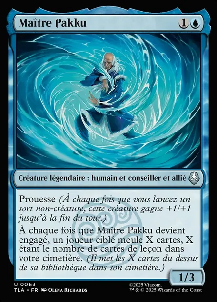 Maître Pakku, carte Magic TLA 63 — extension Avatar: The Last Airbender