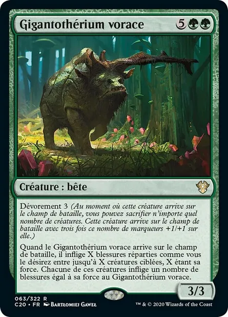Gigantothérium vorace, carte Magic C20 63 — extension Commander 2020