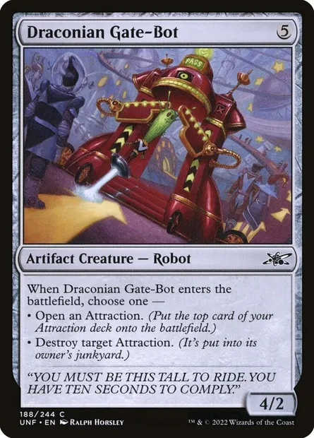 Draconian Gate-Bot, carte Magic UNF 188 — extension Unfinity