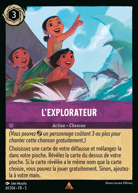 L'explorateur, carte Disney Lorcana CH5-061 — extension Ciel Scintillant
