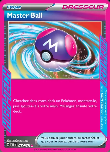 Master Ball, carte Pokémon TEF 153 — extension Forces Temporelles