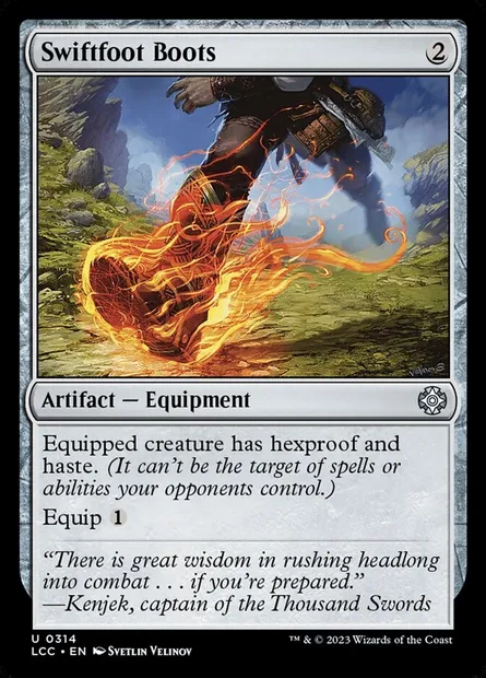 Swiftfoot Boots, Magic card LCC 314 — The Lost Caverns of Ixalan Commander set