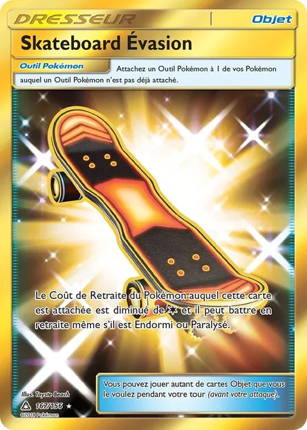 Skateboard Évasion, carte Pokémon UPR 167 — extension Ultra-Prisme