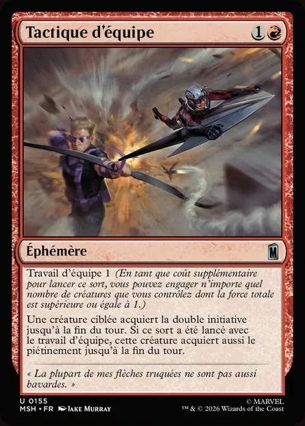 Tactique d'équipe, carte Magic MSH 155 — extension Marvel Super Heroes