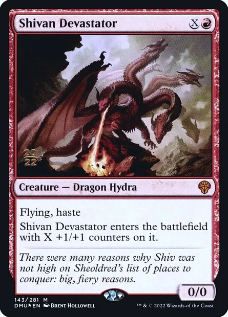 Dévastateur shivân, carte Magic PDMU 143s — extension Dominaria United Promos