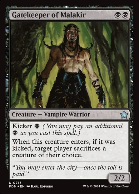 Gatekeeper of Malakir, Magic card FDN 713 — Foundations set