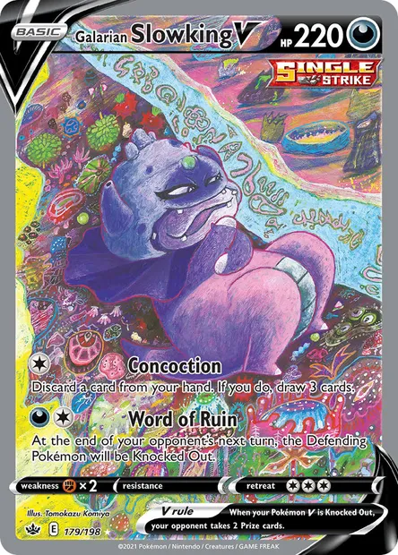 Galarian Slowking V, Pokémon card CRE 179 — Chilling Reign set