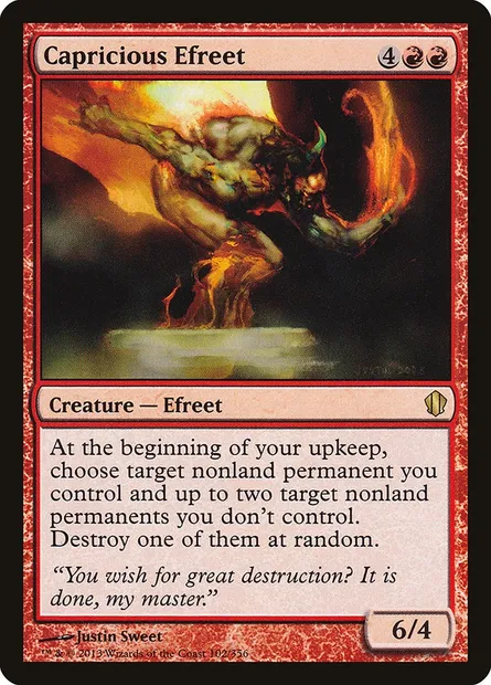 Capricious Efreet, Magic card C13 102 — Commander 2013 set