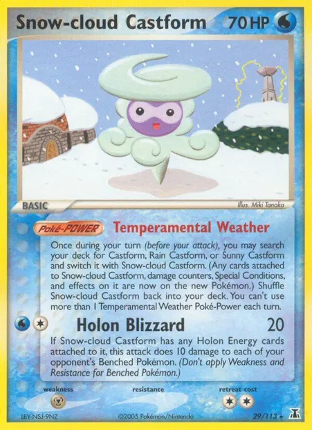 Snow-cloud Castform, Pokémon card DS 29 — Delta Species set
