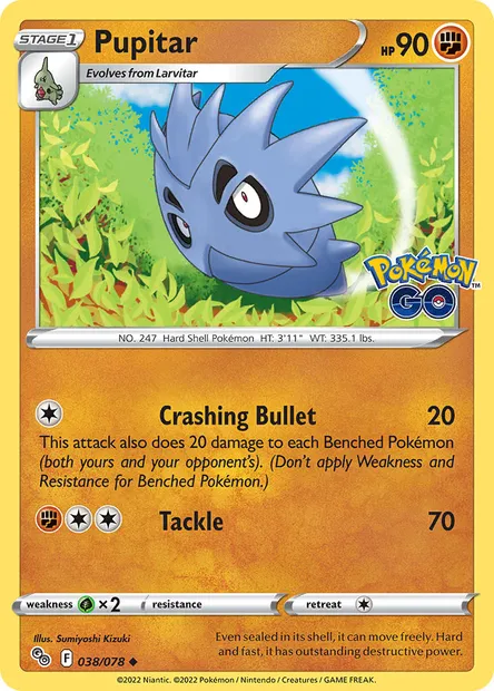 Pupitar, Pokémon card PGO 038 — Pokémon GO set