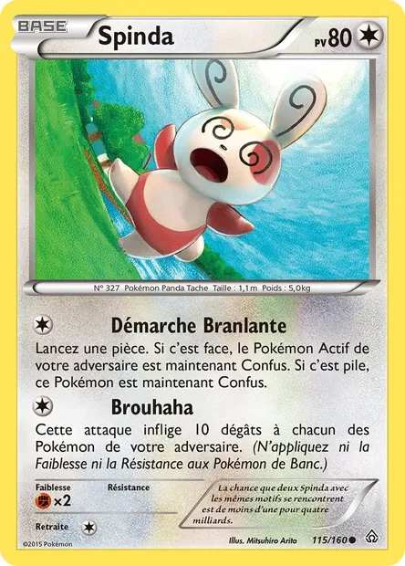 Spinda, carte Pokémon PRC 115 — extension Primo-Choc