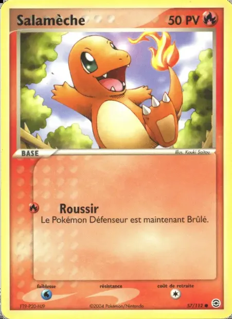 Salamèche, carte Pokémon RG 57 — extension EX Rouge Feu & Vert Feuille