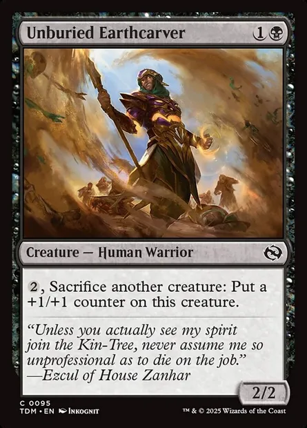 Unburied Earthcarver, Magic card TDM 95 — Tarkir: Dragonstorm set