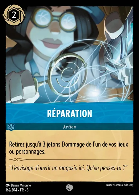Réparation, carte Disney Lorcana CH3-162 — extension Les Terres d'Encres