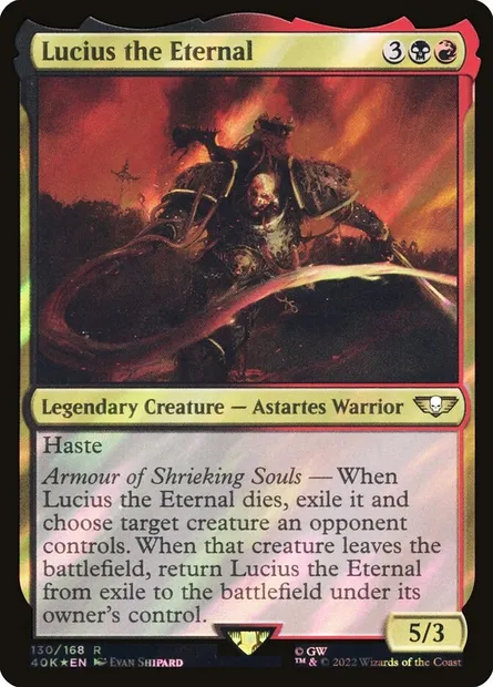 Lucius l'Éternel, carte Magic 40K 130★ — extension Warhammer 40,000 Commander