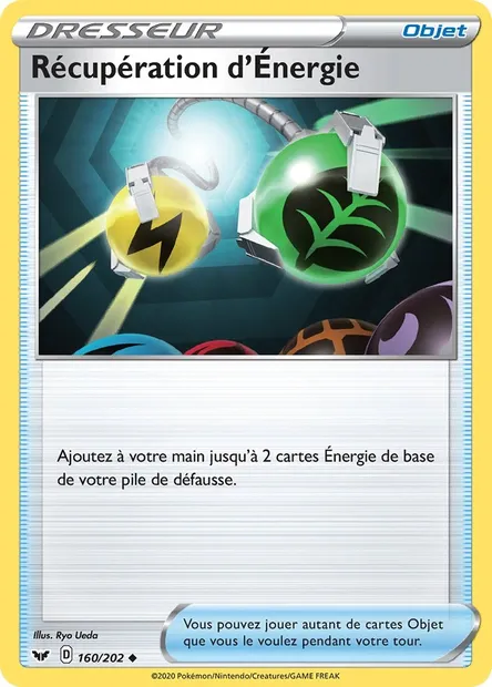 Récupération d'Énergie, carte Pokémon SSH 160 — extension Épée et Bouclier