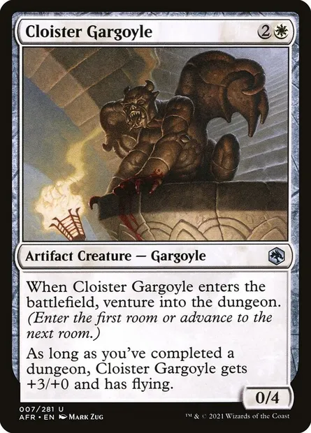Cloister Gargoyle, Magic card AFR 7 — Adventures in the Forgotten Realms set